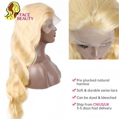 360 Lace Frontal Wig 613 Blonde Body Wave Human Hair