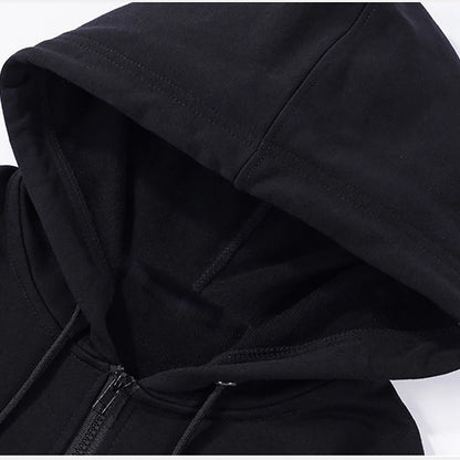 Zipper Hooded Sweatshirt for Men Casual Polyester