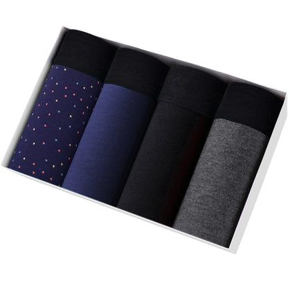 4pcs Cotton Boxer Shorts for Men Soft Underwear Set