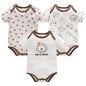 Baby Boy Summer Cotton Bodysuit Set Blue Grey Tie Print