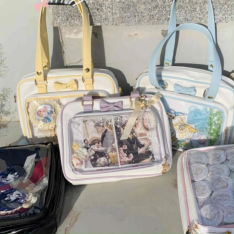 Y2K Transparent Bow Ita Bag Women Crossbody Handbag