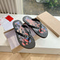 Men's Red Sole Leather Flip Flops Casual Sandals