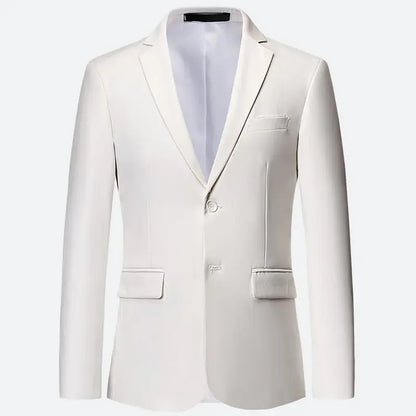 Men's White Formal Suit Jacket with Long Sleeves