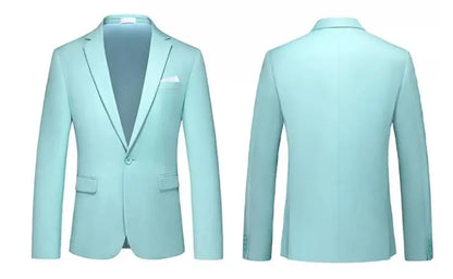 Men's Solid Color Formal Suit Jacket Slim Fit Blazer