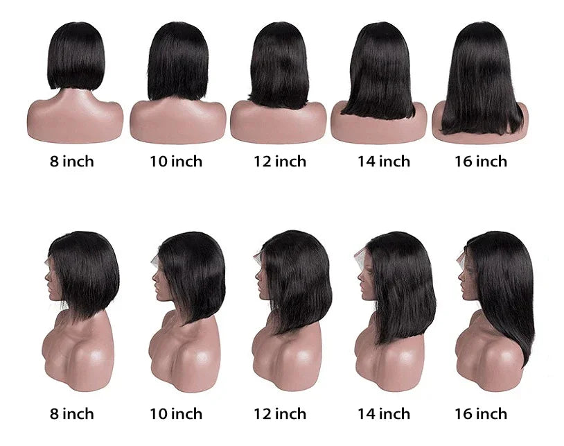 4x4 Lace Front Short Bob Wig Human Hair Straight