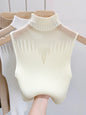 Mesh Knitted Tank Top Women Sleeveless Chic Cut Out