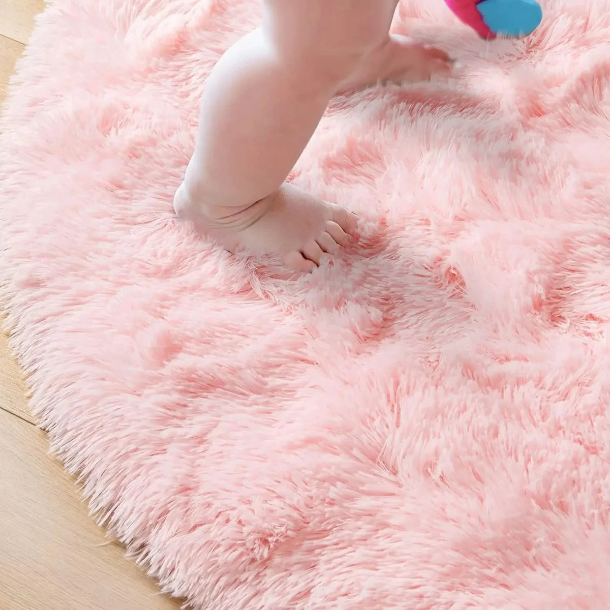 Round Plush Shag Carpet for Kids Room Decor