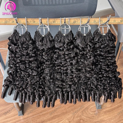 Burmese Curly Human Hair Feather Crochet Extensions