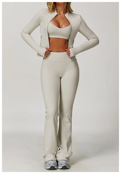 Yoga Suit Sports Set for Women Long Sleeve Athletic Wear