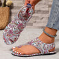 Women Flat Sandals Printed Bohemia Roman Style Shoes