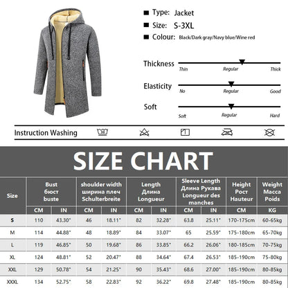 Men's Fleece Hooded Windbreaker Jacket