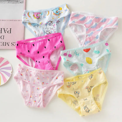 Cotton Cartoon Briefs for Girls Kids Underwear