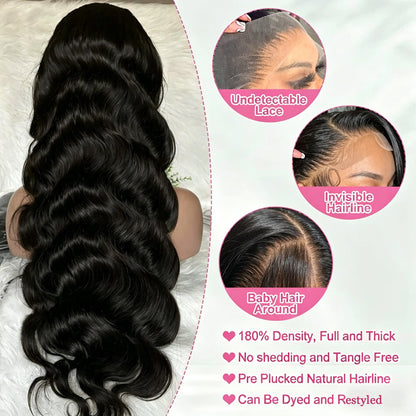 Brazilian Body Wave Virgin Human Hair Wig 360 Lace Frontal