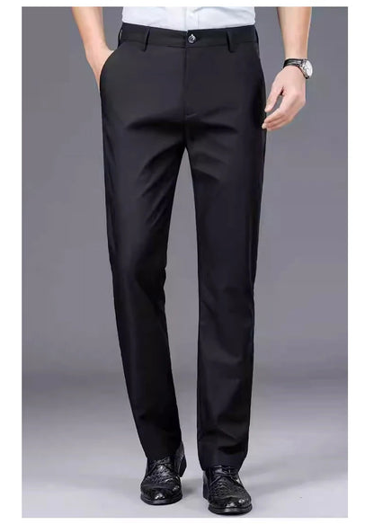 Black Stretch Smart Casual Men's Trousers