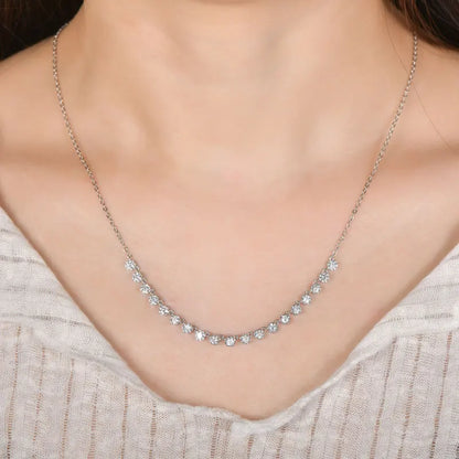 Moissanite Bubble-Style Necklace 3mm D VVS1 14K Gold Filled