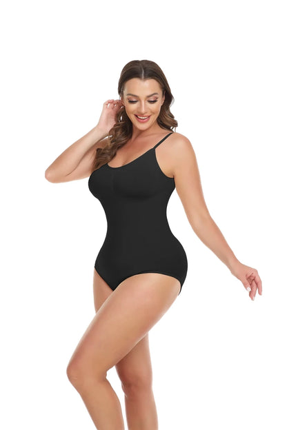 Women Seamless V-Neck Bodysuit Shapewear Red Blue