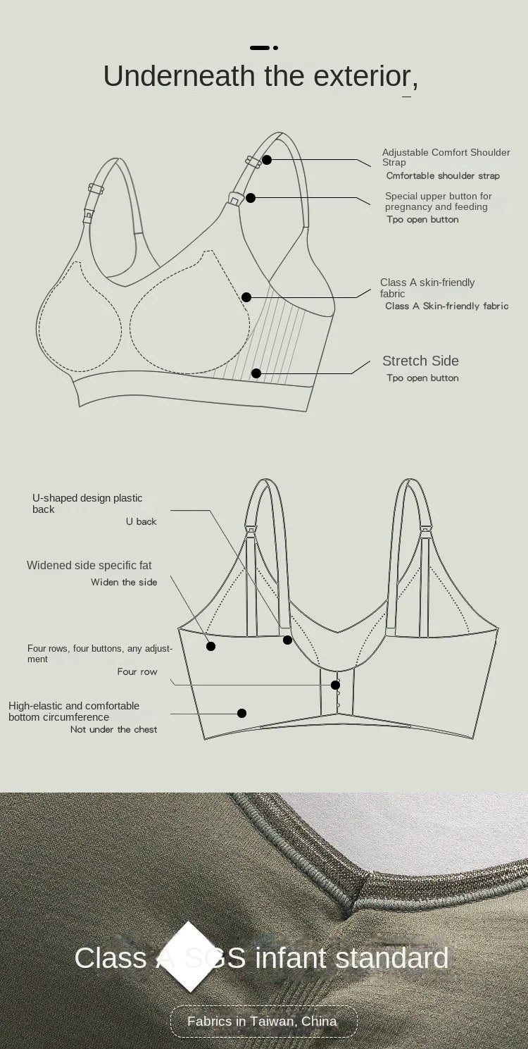 Wire-free Nursing Bra for Maternity Women in Natural Color