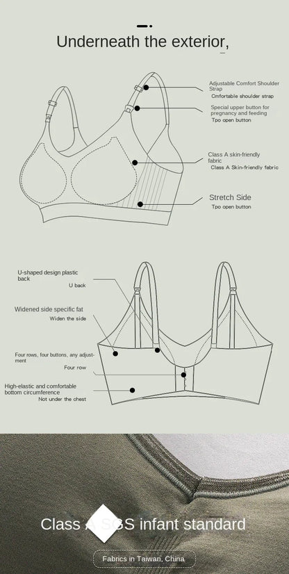 Wire-free Nursing Bra for Maternity Women in Natural Color