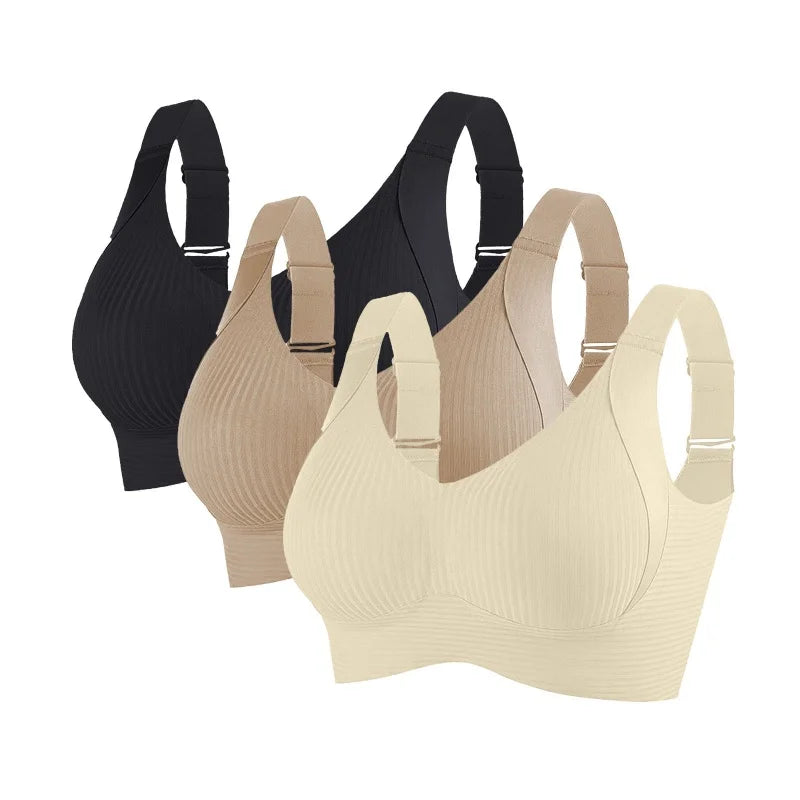 3-Pack Women's Push-Up Seamless Bralette M-4XL