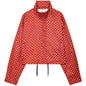 Polka Dot Bomber Jacket Women's Zip Up Crop Coat