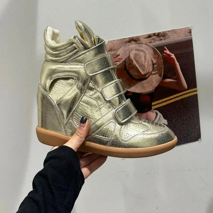 Women's Genuine Leather Ankle Boots with Hidden Heel