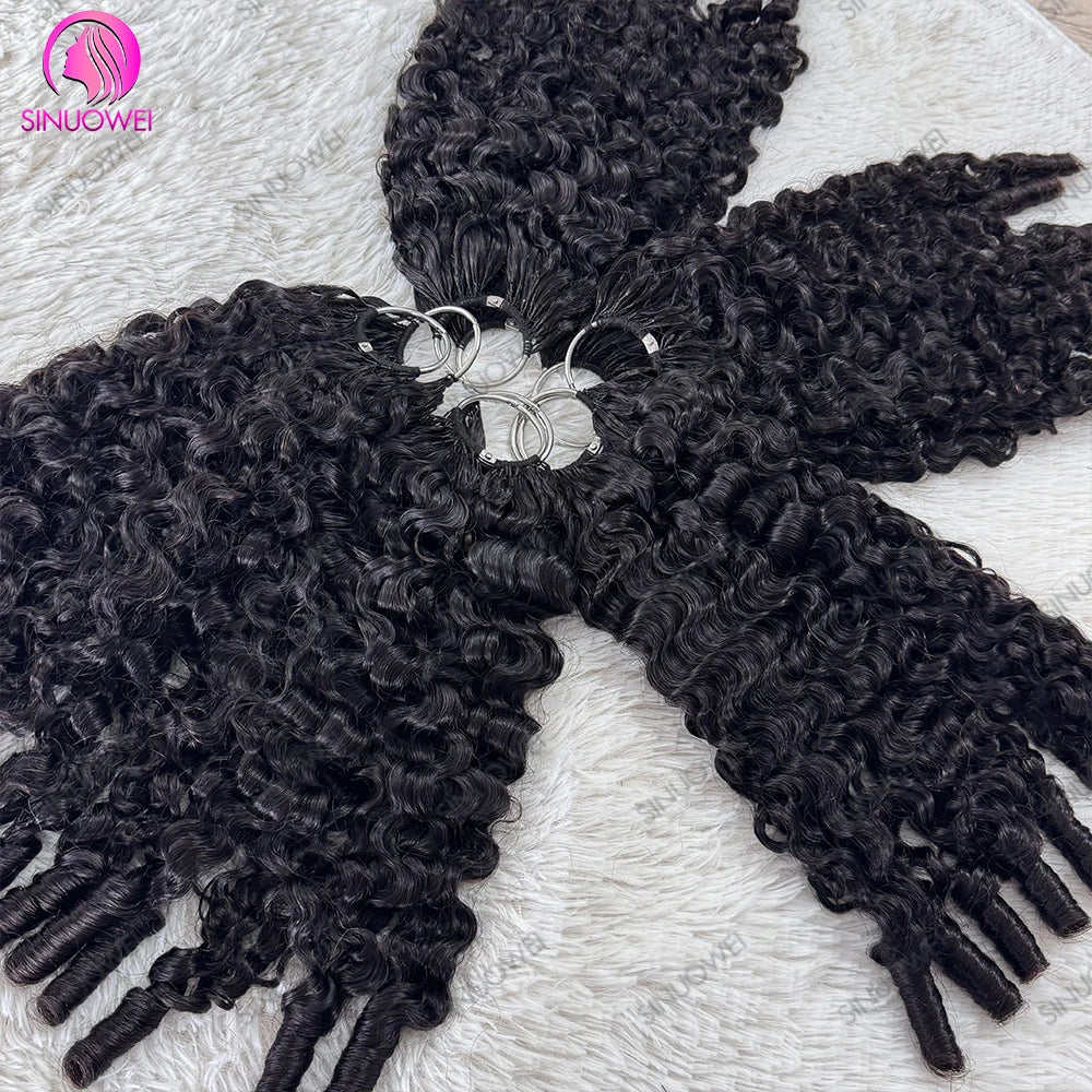 Burmese Curly Human Hair Feather Crochet Extensions