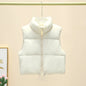 Winter Short Down Vest Women Zipper Jacket Casual