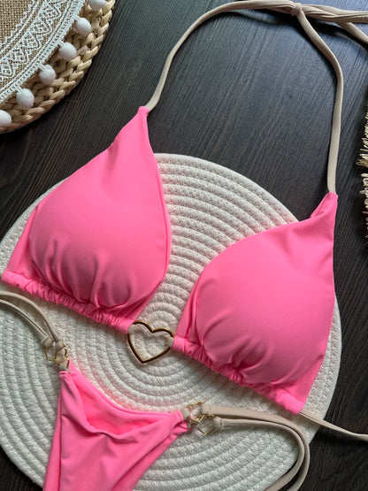 RUOTONSEPT Solid Color Bikini Set Women's Swimwear