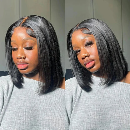 4x4 Lace Front Short Bob Wig Human Hair Straight