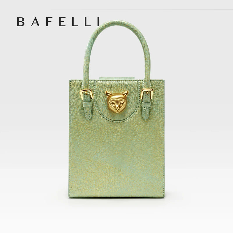 BAFELLI Women's Genuine Leather Mini Tote Crossbody Bag