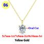 Moissanite Pendant Necklace 18K Gold Plated Women