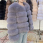 QUEENTINA Brown Fox Fur Coat for Women