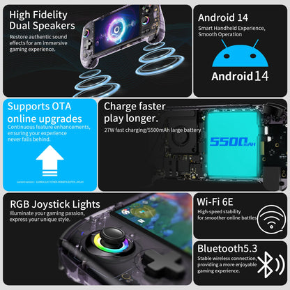 ANBERNIC RG557 Retro Handheld Game Console 5.48 Inch AMOLED