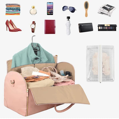 Foldable PU Leather Duffel Bag for Women's Travel