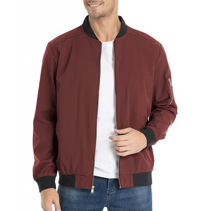 Men's Lightweight Casual Bomber Jacket Polyester