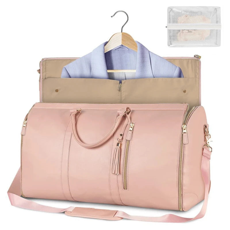 Foldable PU Leather Duffel Bag for Women's Travel