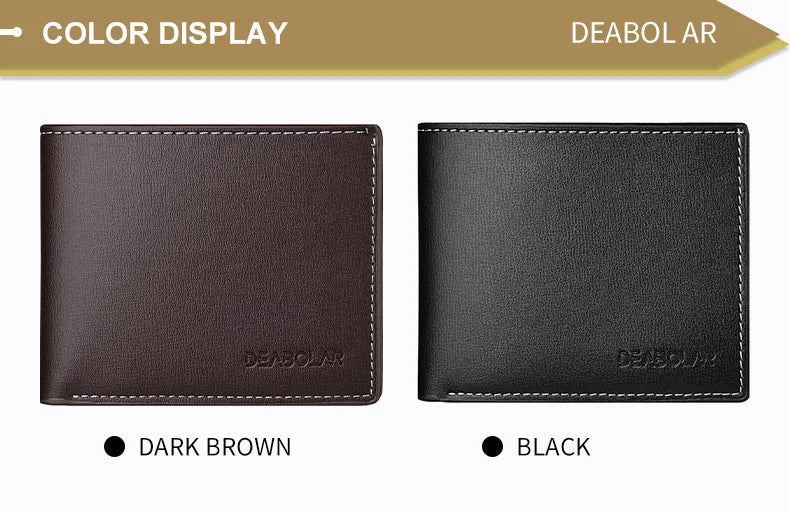 PU Leather Short Wallet for Men in Thin Folding Design