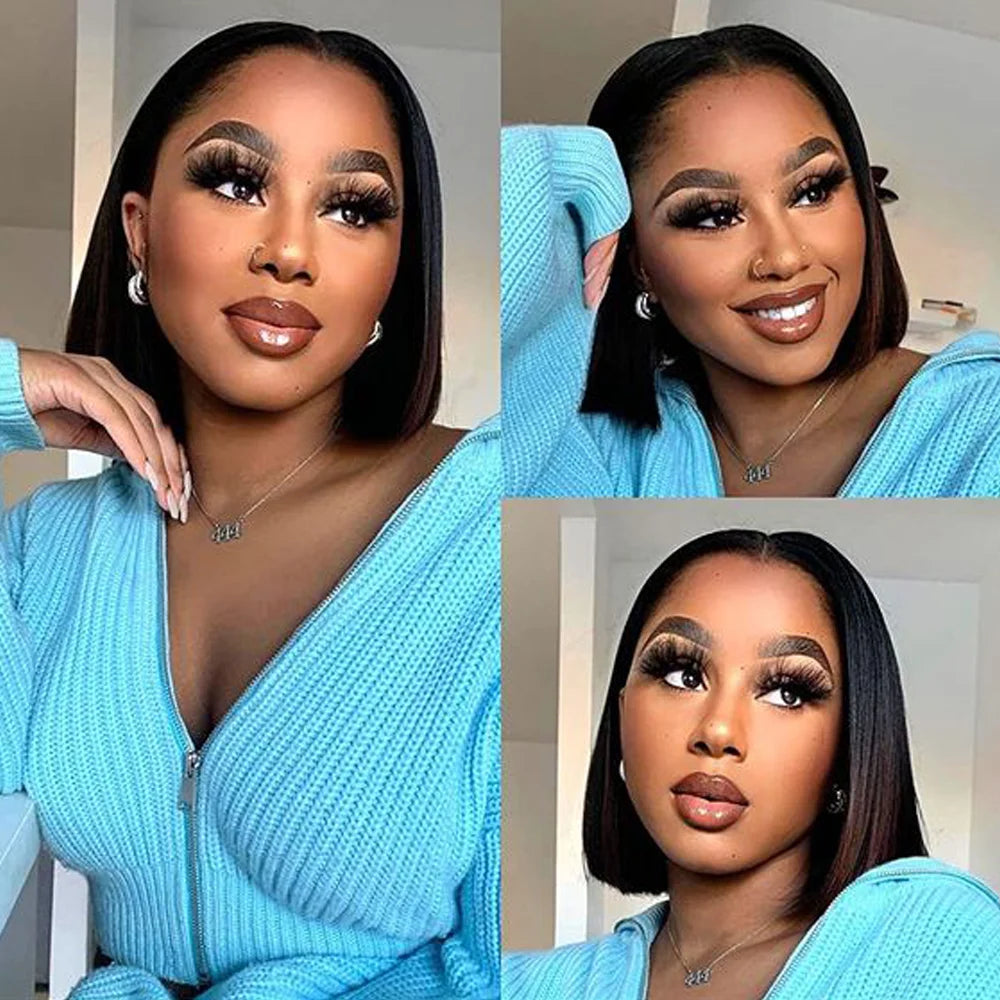 13X4 Bob Wig Straight Human Hair Lace Front Wig