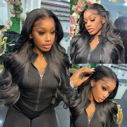 42 Inch 250% Density Body Wave Lace Front Wig Black