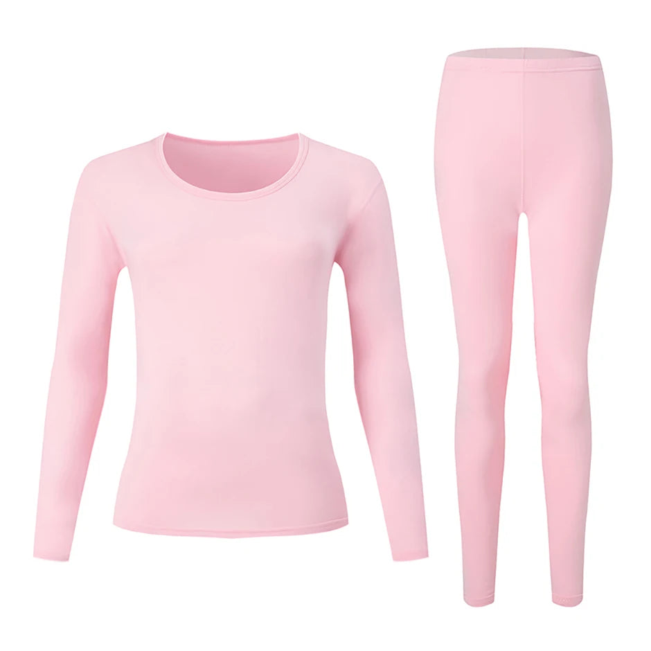 Women's Solid Color Round Neck Warm Suit