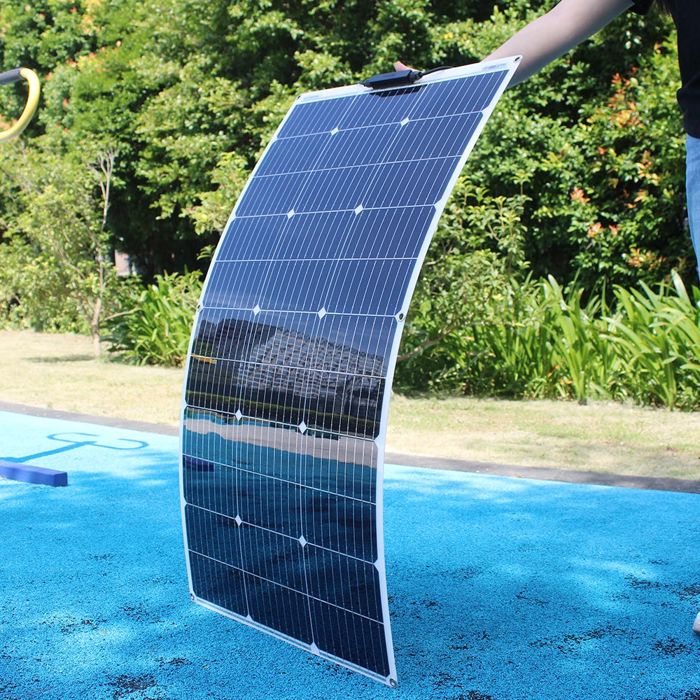 ASUNERGE 12V Flexible Monocrystalline Solar Panel 100W