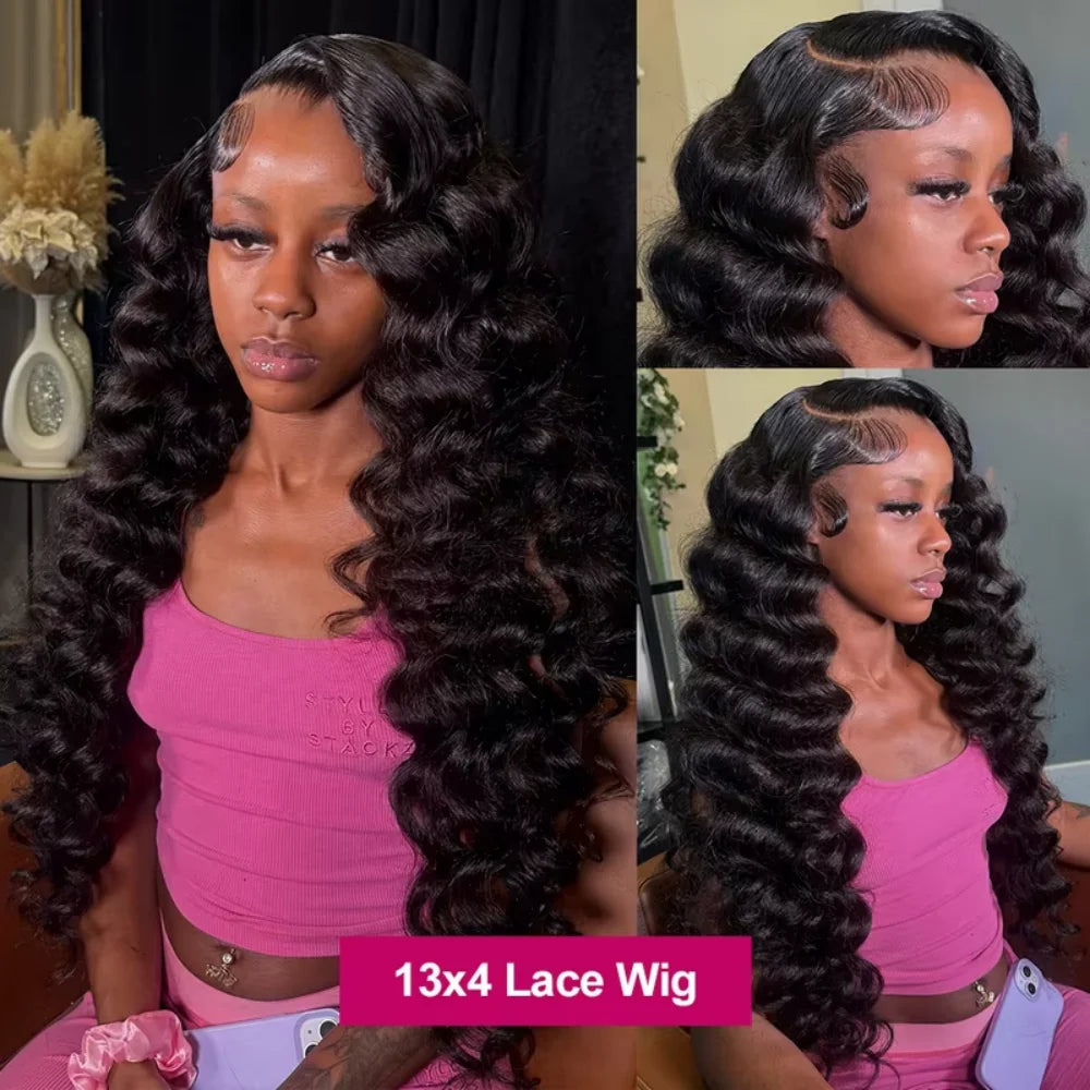 Loose Deep Lace Front Human Hair Wig 30 40 Inches