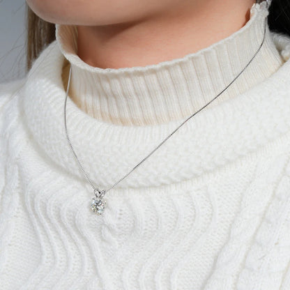 Moissanite Pendant Necklace 925 Sterling Silver Women