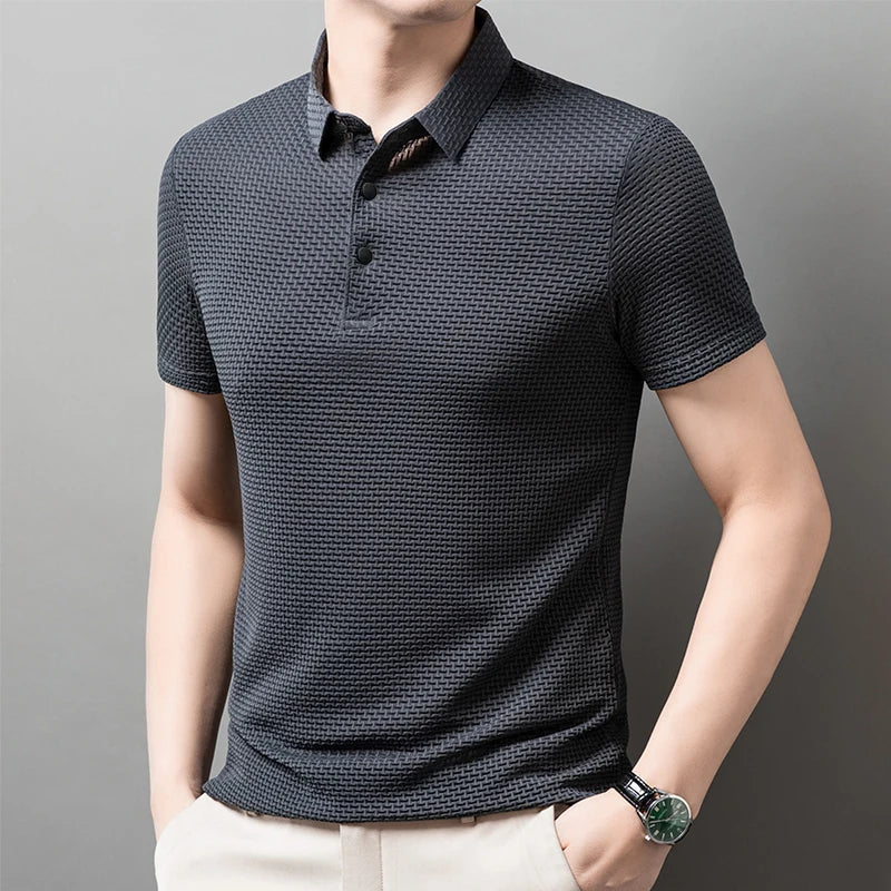 Men's Casual Short Sleeve Solid Color Polo Shirt