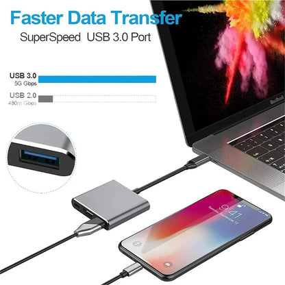 3-in-1 USB-C Hub with HDMI & USB 3.0