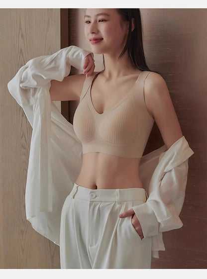 Women's Seamless Wire-Free Bra, Thin Style, Large Size