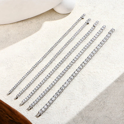 Moissanite Tennis Bracelet Round Cut 925 Silver White Gold