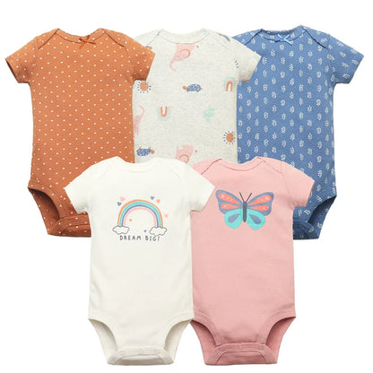 Cotton Summer Girls Bodysuit Set for Newborns