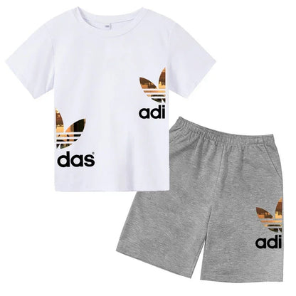 Kids Casual O-neck T-shirt and Pants Set
