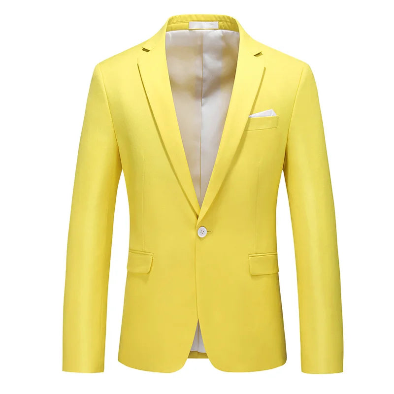 Bright Green Men's Blazer, Polyester Slim Fit Jacket
